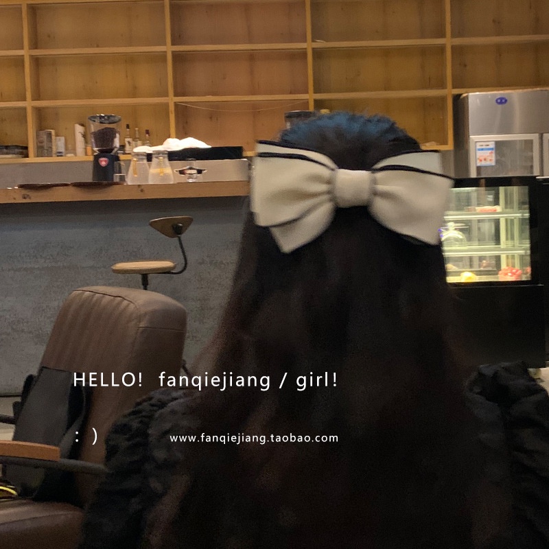 Kẹp Tóc Nơ Trắng Đen Xinh Xắn Cho Nữ