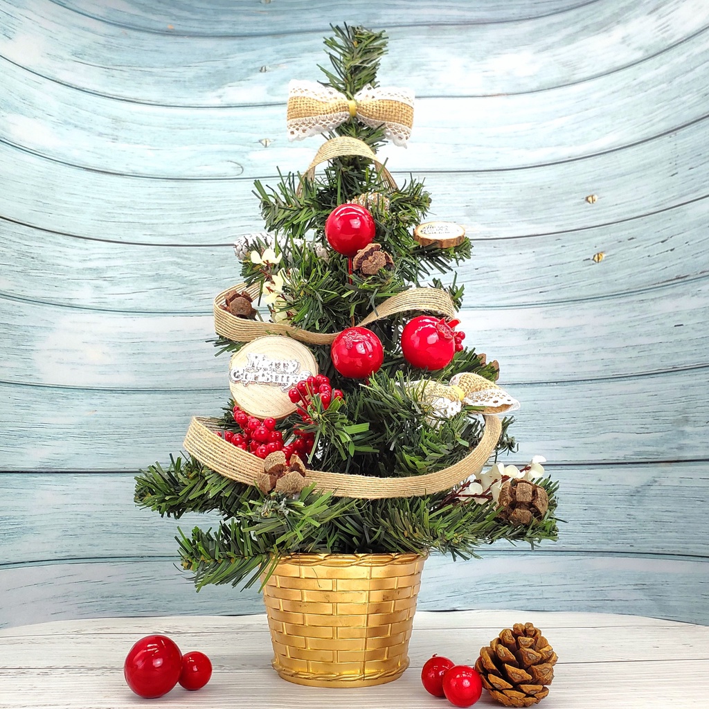 Cây Thông Nhí Để Bàn TL02 Trang Trí Giáng Sinh - Cây 40cm kèm đèn