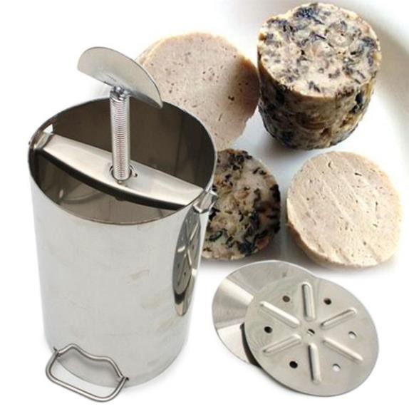Khuôn làm giò inox 1kg tròn,khuôn giò hoa 1kg