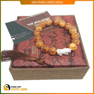 Vòng tay gỗ huyết long vip 12ly mix tỳ hưu bạc - vòng tay phong thủy