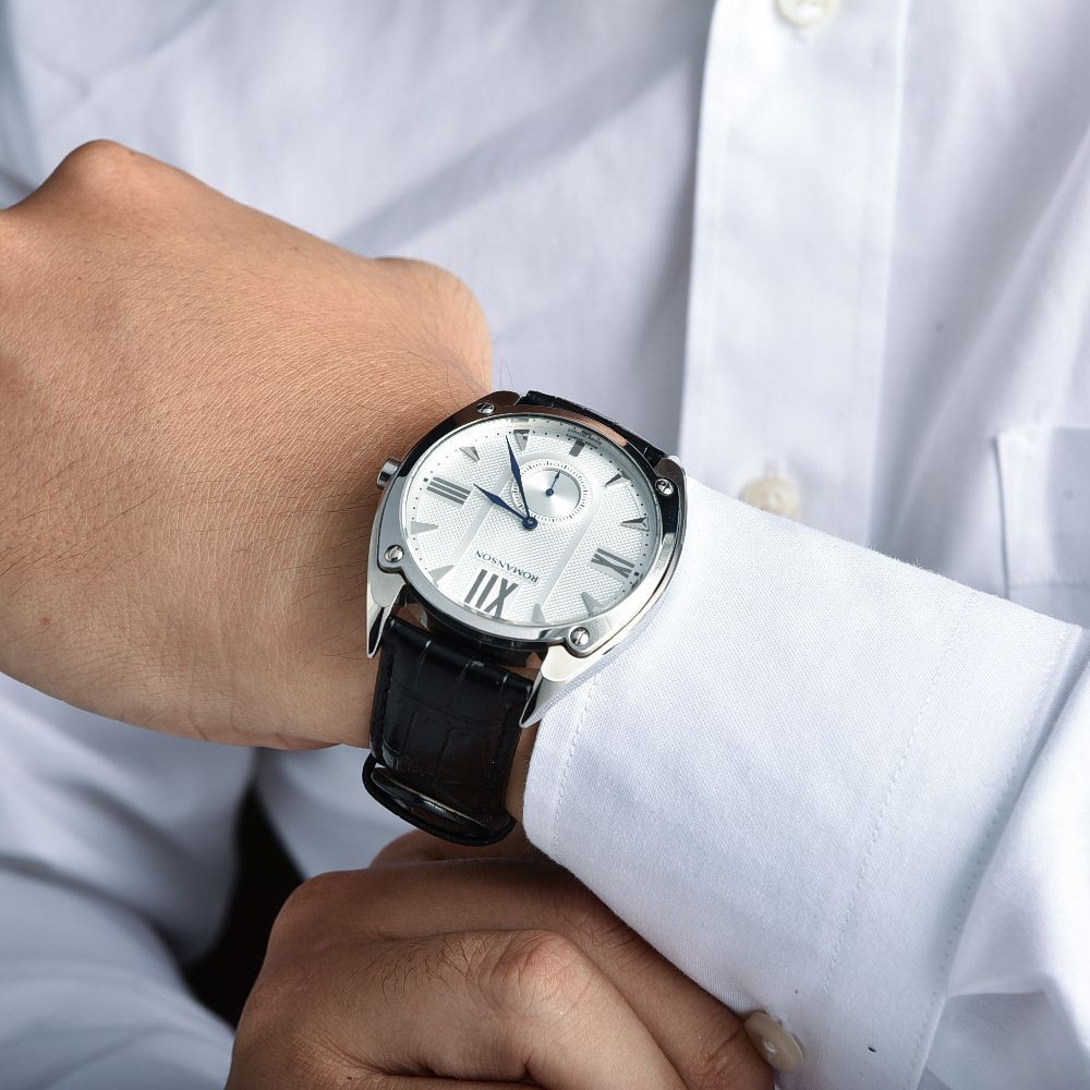 Đồng hồ Romanson Sport Men Watch TL1272JMWWH nam thể thao máy Thụy Sĩ mặt kính chống xước dây da cao cấp chính hãng