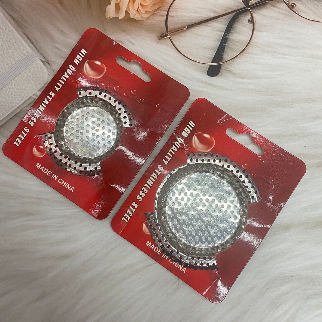 Lọc Rác Bồn Rửa Chén Bát, Nhà Tắm, Nhà Vệ Sinh Bằng Inox 304 Cao Câp, toàn lỗ Đế thấp, thẻ màu đỏ  - LOKING