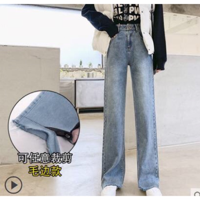 Hàng nhập Quần jean nữ cao cấp thiết kế ống suông trẻ trung phong cách NP840