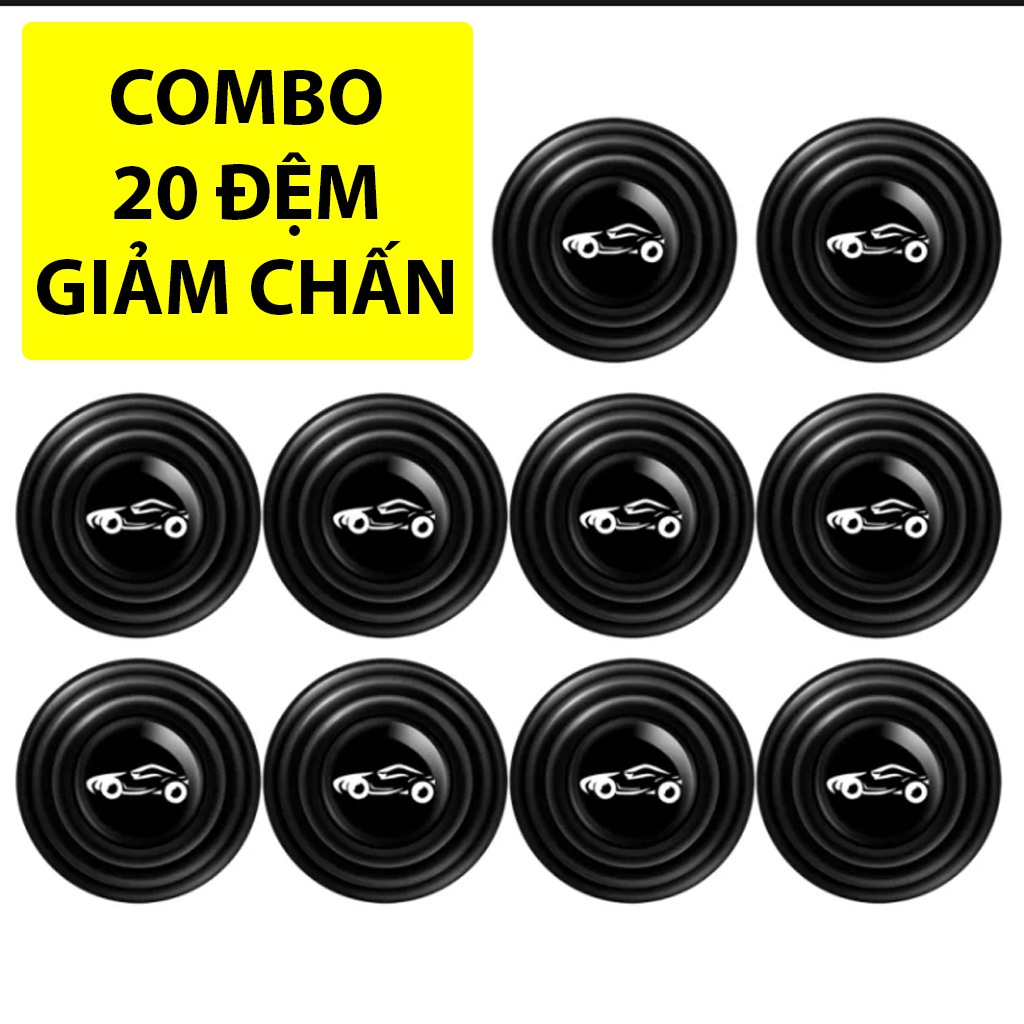 Combo 20 nút giảm chấn cánh cửa xe ô tô giúp cách âm, giảm lực đóng cửa và bảo vệ xe , đệm núm cao su giảm chấn