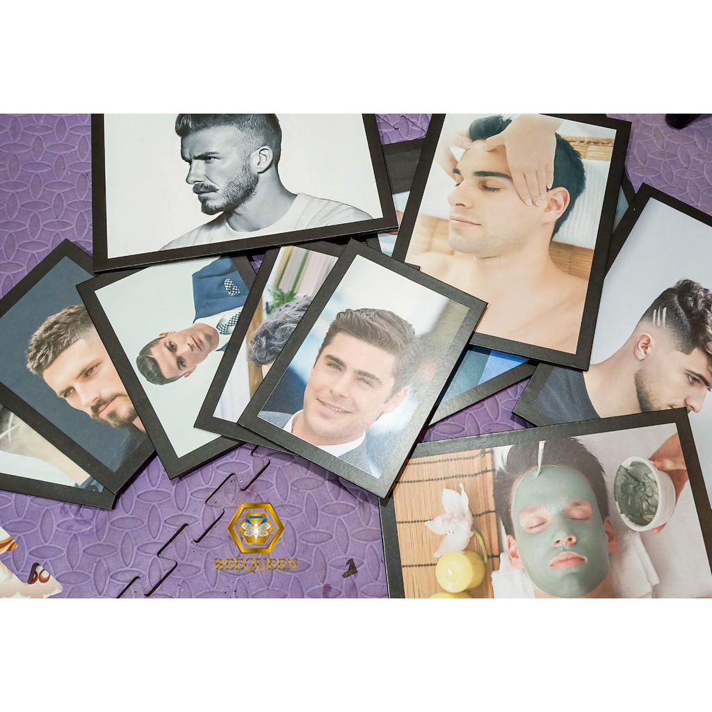 Bộ 11 Tranh Trang Trí Quán Tóc - Salon Tóc - Barbershop Giá Chất - Tranh Gắn Tường Không Cần Khoan Đục