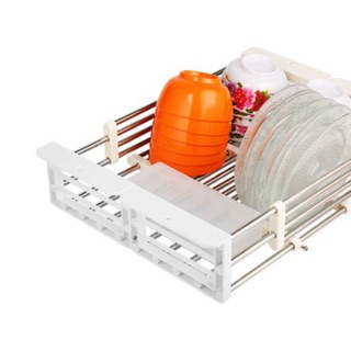 Kệ úp chén bát co giãn gác bồn rửa chén inox cao cấp chốn rỉ sét