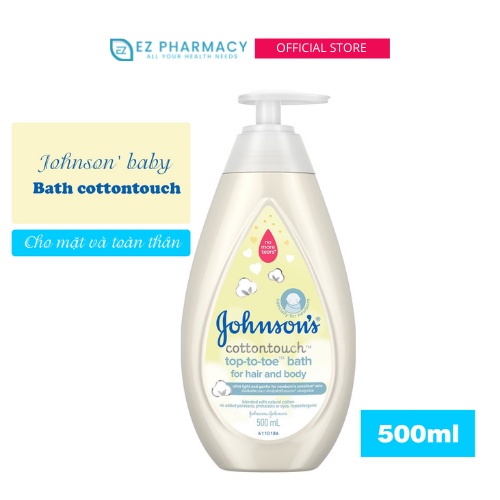 Sữa tắm gội toàn thân mềm mịn cho bé Johnson' baby bath Cotton touch 500ml (mẫu mới)