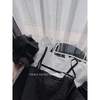 Váy gấm trễ vai dây mimee