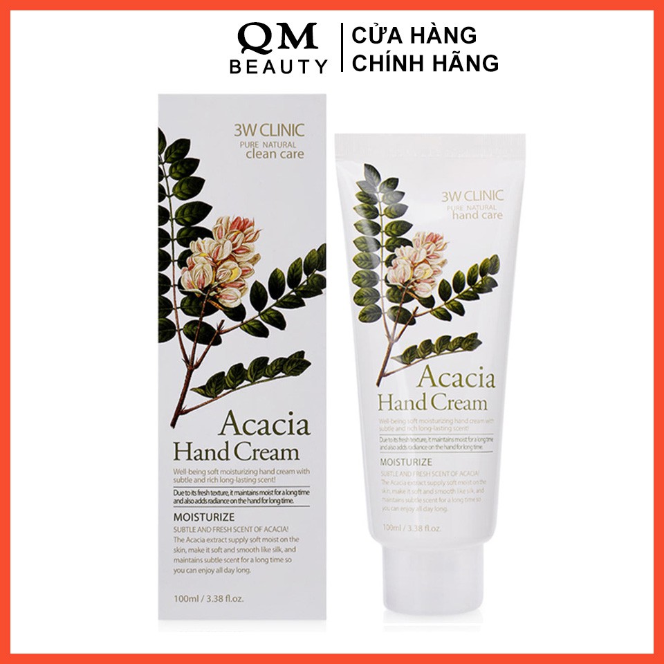 Kem dưỡng da tay 3W Clinic Acacia Hand Cream 100ml Hàn Quốc - QM Beauty