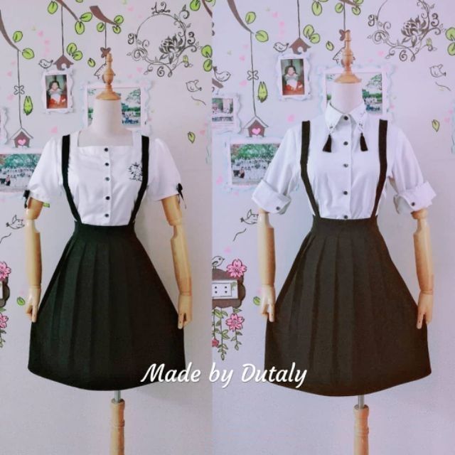 Girl 03 - Chân váy yếm xếp ly cosplay Thu Đồng