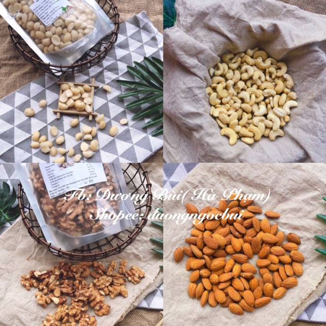 Hạt Non Gmo hạt điều / macca/ hạnh nhân/ óc chó làm sữa hạt siêu ngon cho bé 1y+