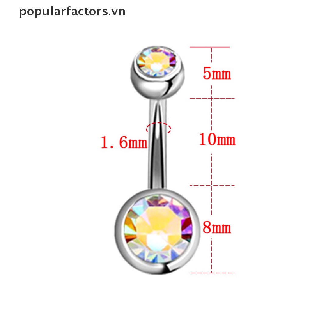 1 Bộ Khuyên Rốn Đính Đá Pha Lê Thời Trang
