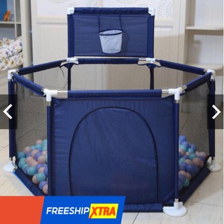 [Trợ giá] Quây bóng khung inox lục giác có khung bóng rổ cho bé (tặng kèm 10-15 bóng Global)