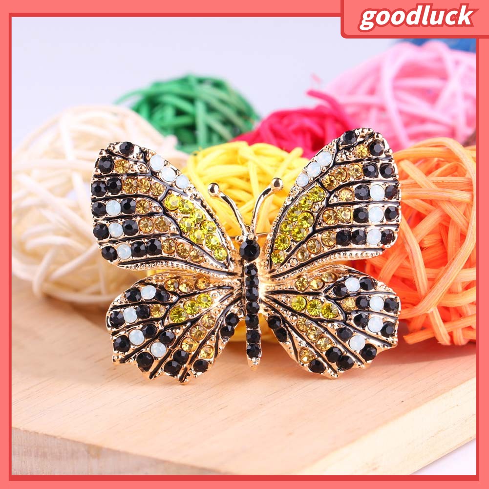 Trâm Cài Áo Hình Bướm Có Đính Đá Nhiều Màu Cho Nữ