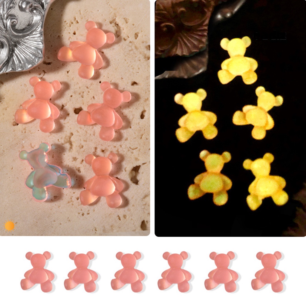 Set 8 Phụ Kiện Dạ Quang Trang Trí Móng Tay Nghệ Thuật DIY