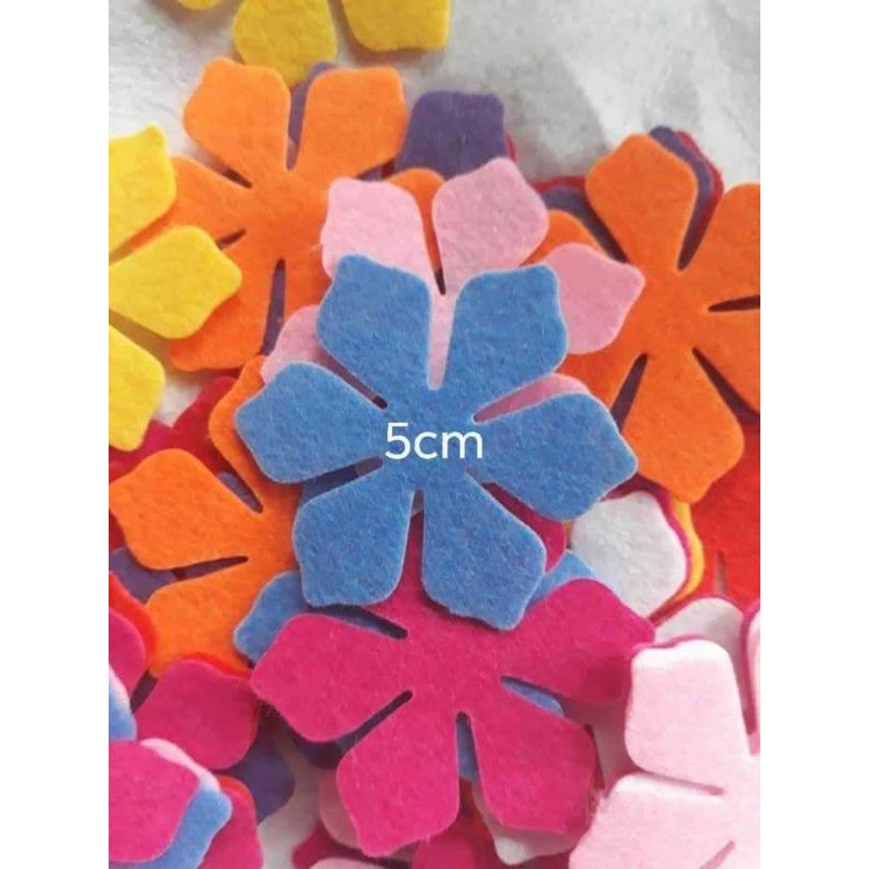 Hoa vải nỉ dập sẵn 7cm