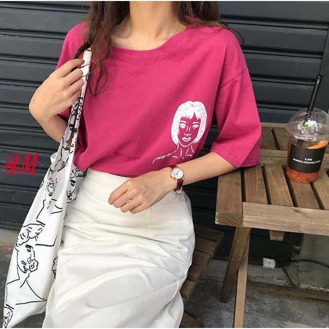 ÁO thun nữ in Mặt cô gái . | BigBuy360 - bigbuy360.vn