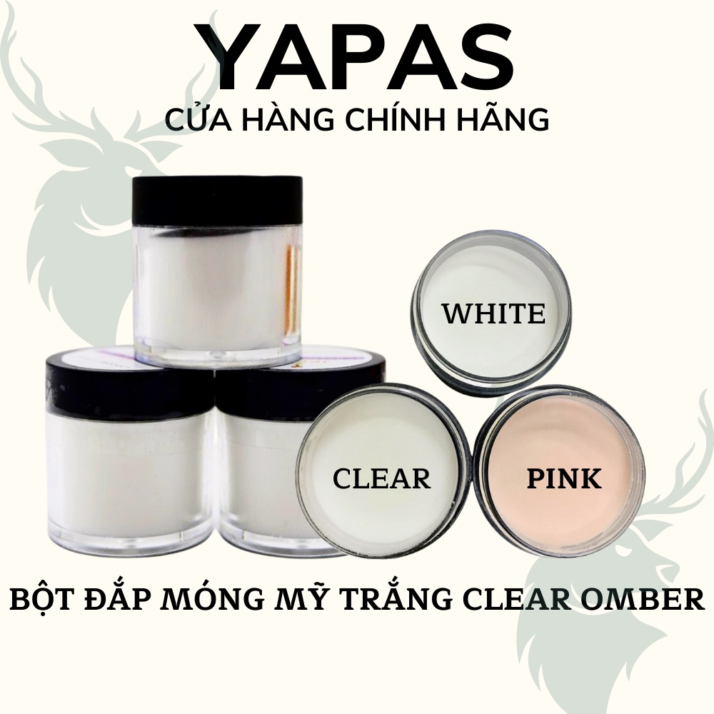 Bột đắp móng mỹ nail , hũ bột trắng clear ombre nature 10g