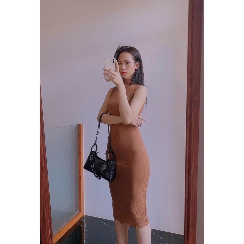 [MẪU MỚI] Đầm Body Phom Dài Cổ Lọ Chất Thun Gân Thích Hợp Mặc Đi Chơi Đi Dạo Phù Hợp Với Mọi Phong Cách | BigBuy360 - bigbuy360.vn