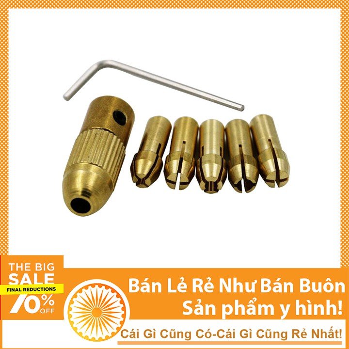 Bộ 5 Đầu Kẹp Mũi Khoan 0.8-3.0mm Trục 2mm Và Lục Lăng