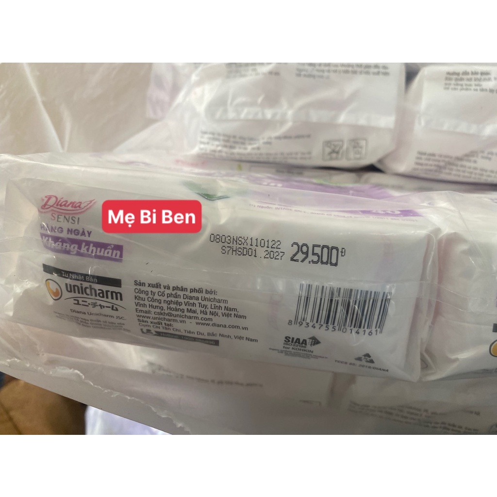 Chính hãng lốc 6 gói băng vệ sinh diana hàng ngày sensi kháng khuẩn gói 20 - ảnh sản phẩm 4