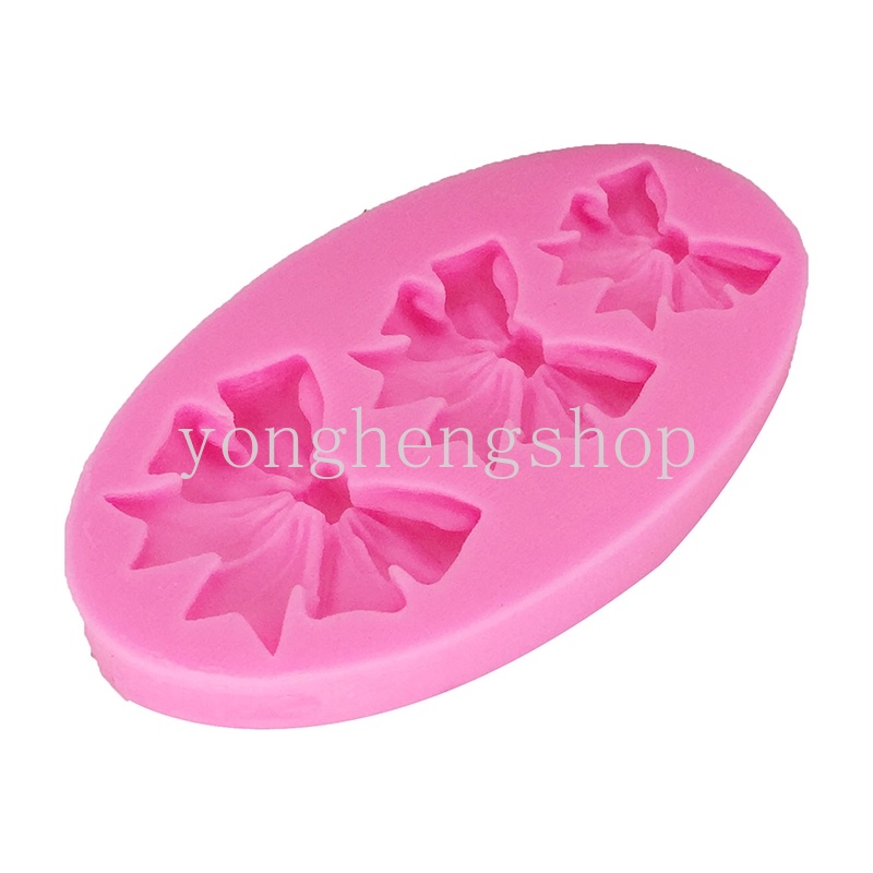 Khuôn Silicone tạo hình làm bánh kẹo hình nơ 3D DIY