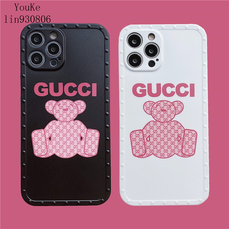 Ốp Điện Thoại Họa Tiết Gucci Màu Hồng Cho Iphone 12 12 Pro Max 11 Se2 Ix Xs Xr