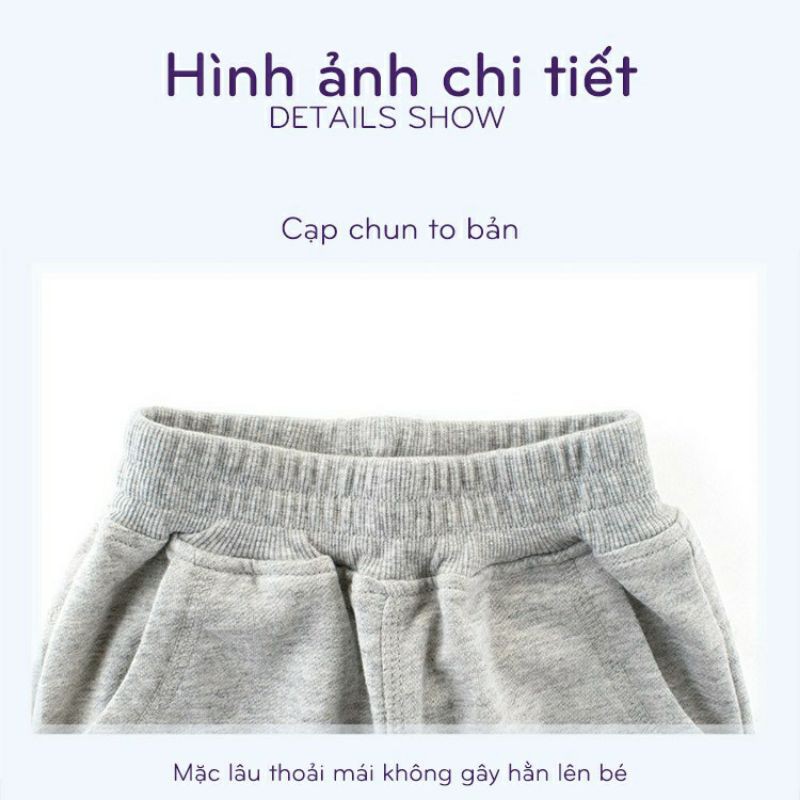 Quần thun bé trai 27KIDS quần dài thêu hình ô tô chất cotton hàng xuất Âu Mỹ