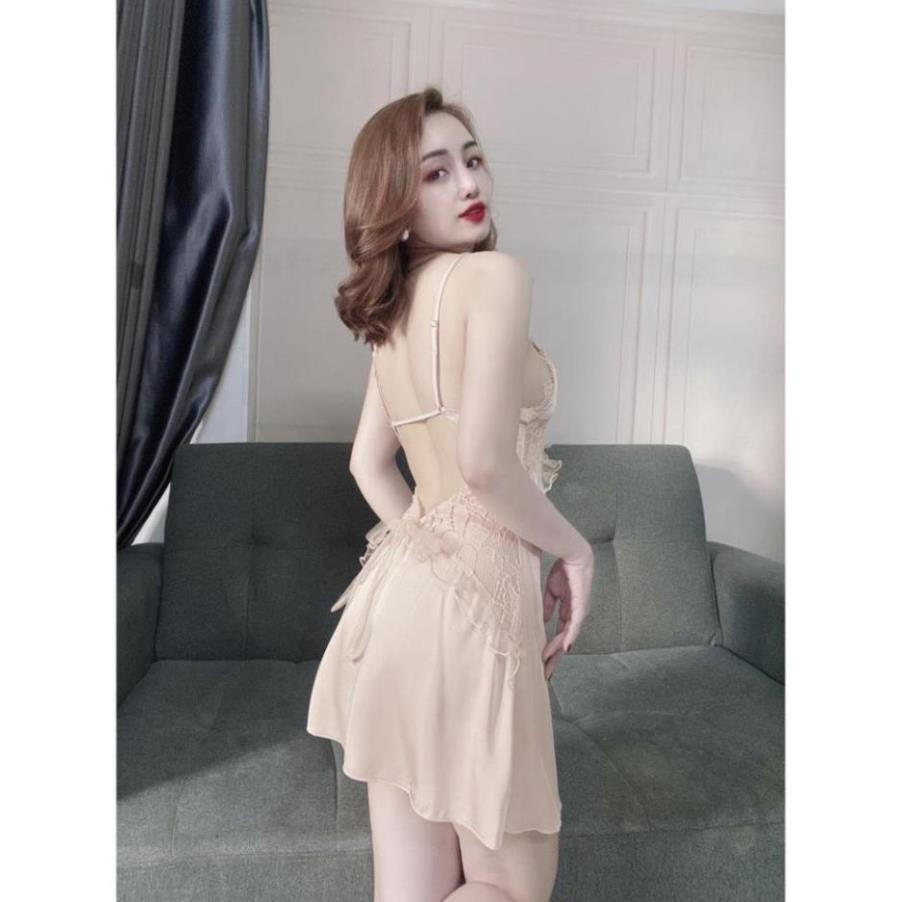 Váy Ngủ Sexy, Đầm Ngủ 2 Dây, Có Tăng Đơ, Phối Ren Chất Lụa Satin Phối Ren ( Kèm Quần ), Hàng May Kỹ Form Chuẩn Size Dưới | BigBuy360 - bigbuy360.vn