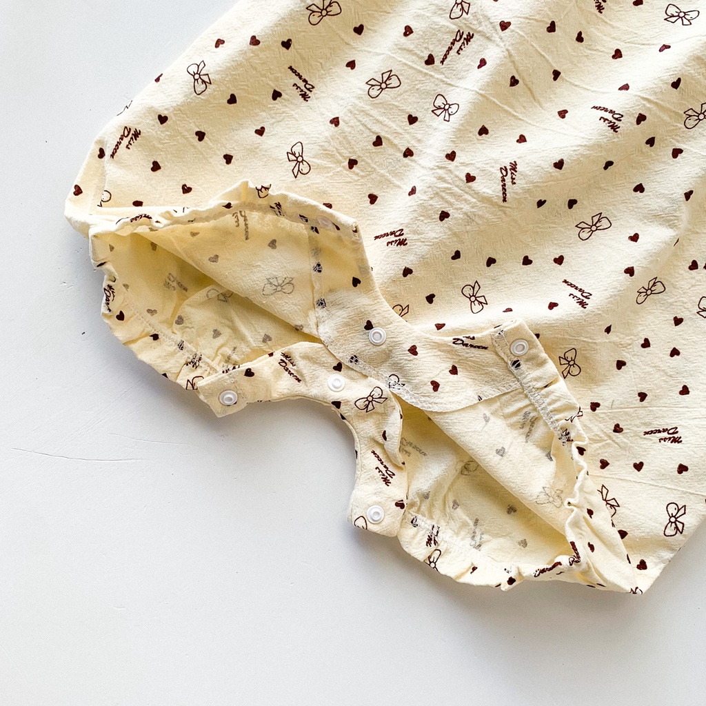 bodysuit cho bé gái Body đùi cho bé chất Thun lạnh mềm mát bodysuit cho bé trai bé gái Hình Gấu áo liền quần không tay cho bé 0-12M[Kèm mũ]