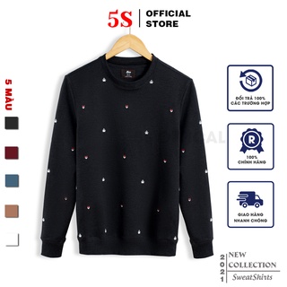 Áo Nỉ Nam 5S Cổ Tròn (5 màu), Thiết Kế In Hình Trẻ Trung, Phong Cách, Không Bai Dãn, Không Xù, Giữ Ấm Tốt (ANI21007)