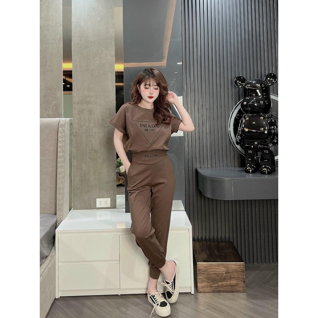 SET Bộ Đồ Thể Thao Áo Phông Có Dây Rút + Quần Jogger