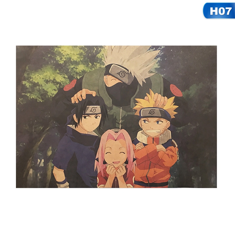 Tranh Dán Hình Phim Hoạt Hình Naruto Phong Cách Vintage