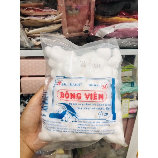 Bông gòn viên Bảo thạch tiệt trùng 50g