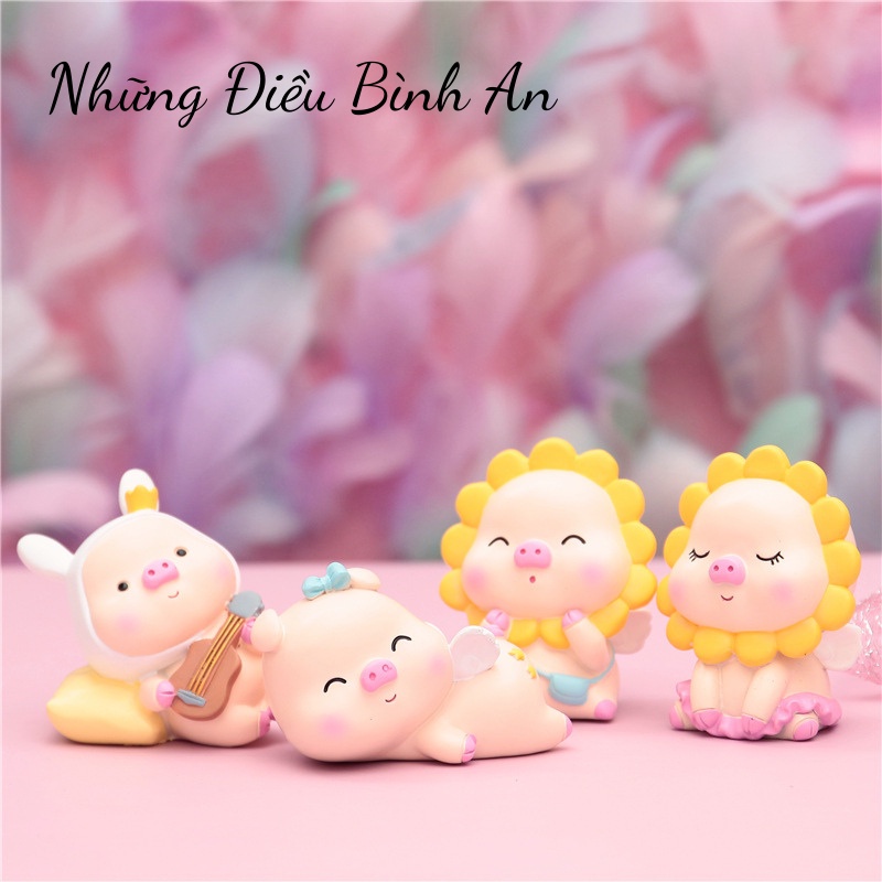 Heo con thiên thần trang trí ô tô, bàn làm việc đáng yêu dễ thương /Tượng heo con 💕FREESHIP 50k💕 - Những Điều Bình An