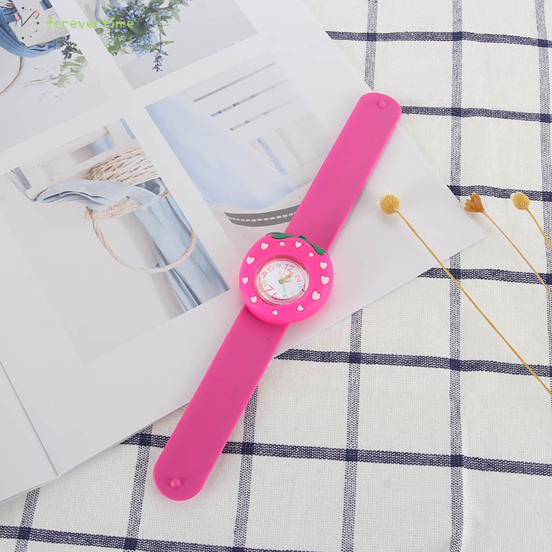 ☞ Phụ kiện trang sức☜ 1 Pcs Children Kids Wrist Quartz Watch Silicone Strap Cute Cartoon Style Fashion Birthday Gift