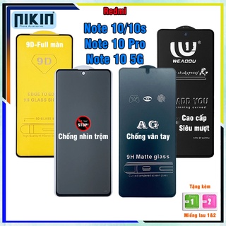 Kính cường lực Redmi Note 10s /Note 10Pro – Full màn cao cấp chống nhìn trộm , chống vân tay, weaddu- Nikin Official