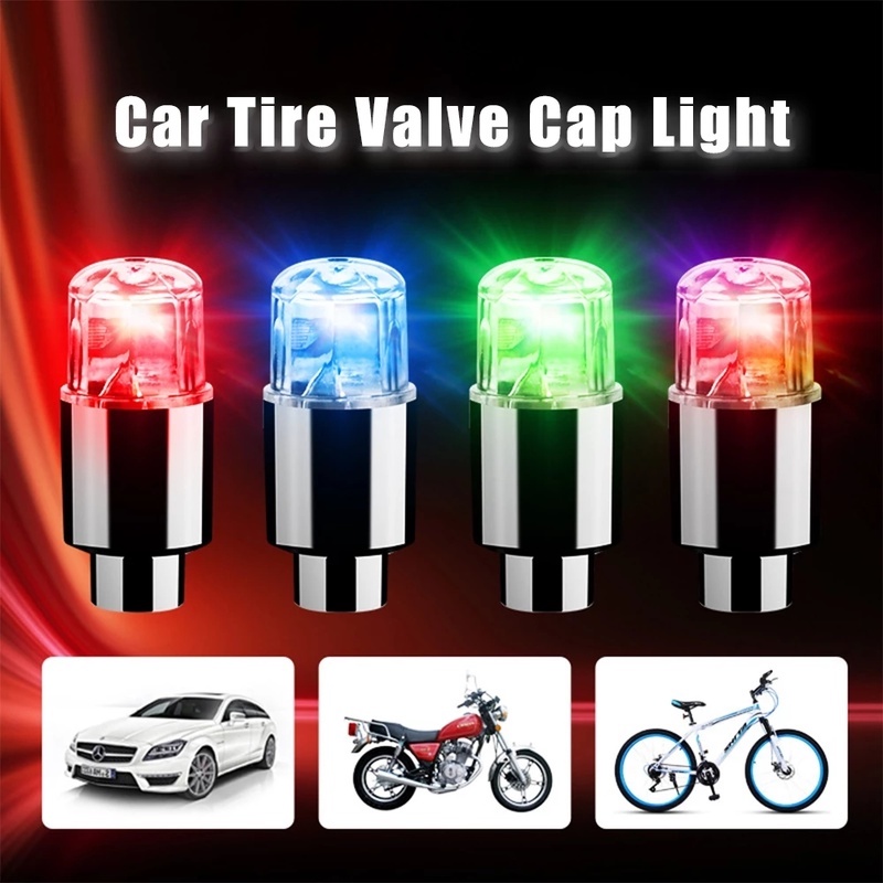 Đèn LED Gắn Van Bánh Xe Chống Thấm Nước Trang Trí Cho Xe Đạp Xe Máy Xe Hơi
