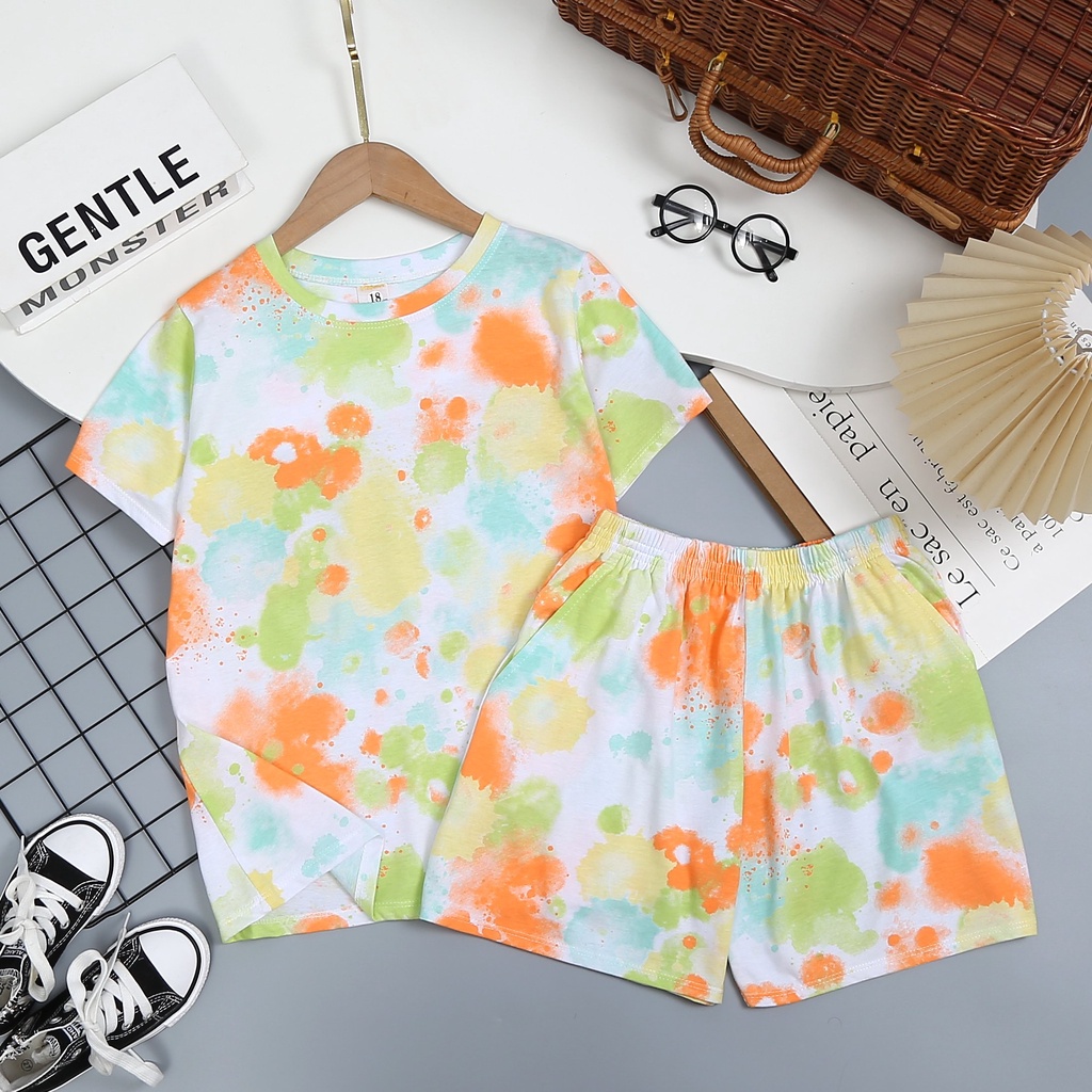 [35-55kg] Đồ bộ bé gái size đại, set mẹ và bé tay ngắn  thun cotton vnxk Jennie kids J504