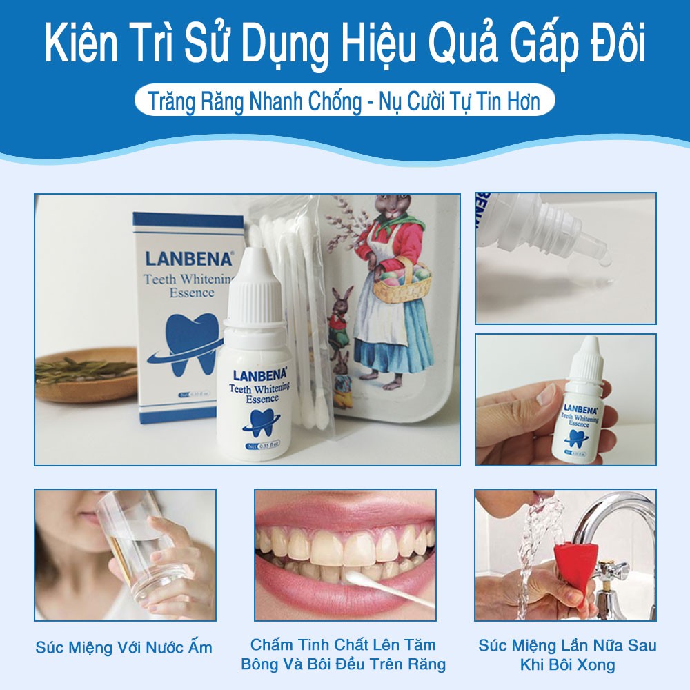 【Chính Hãng】LANBENA Tinh Chất Tẩy Trắng Răng Làm Trắng Răng Vệ Sinh Răng Chuyên Sâu 10ml