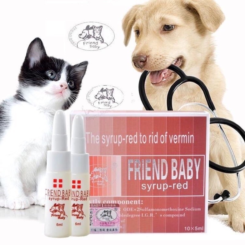 Siro uống chống giun sán ở chó mèo Friend Baby 5ml