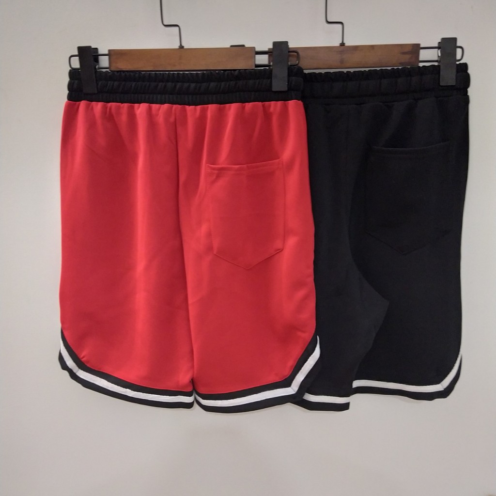 Quần short viền kẻ sọc zip kéo cao cấp thể thao unisex dày dặn | BigBuy360 - bigbuy360.vn