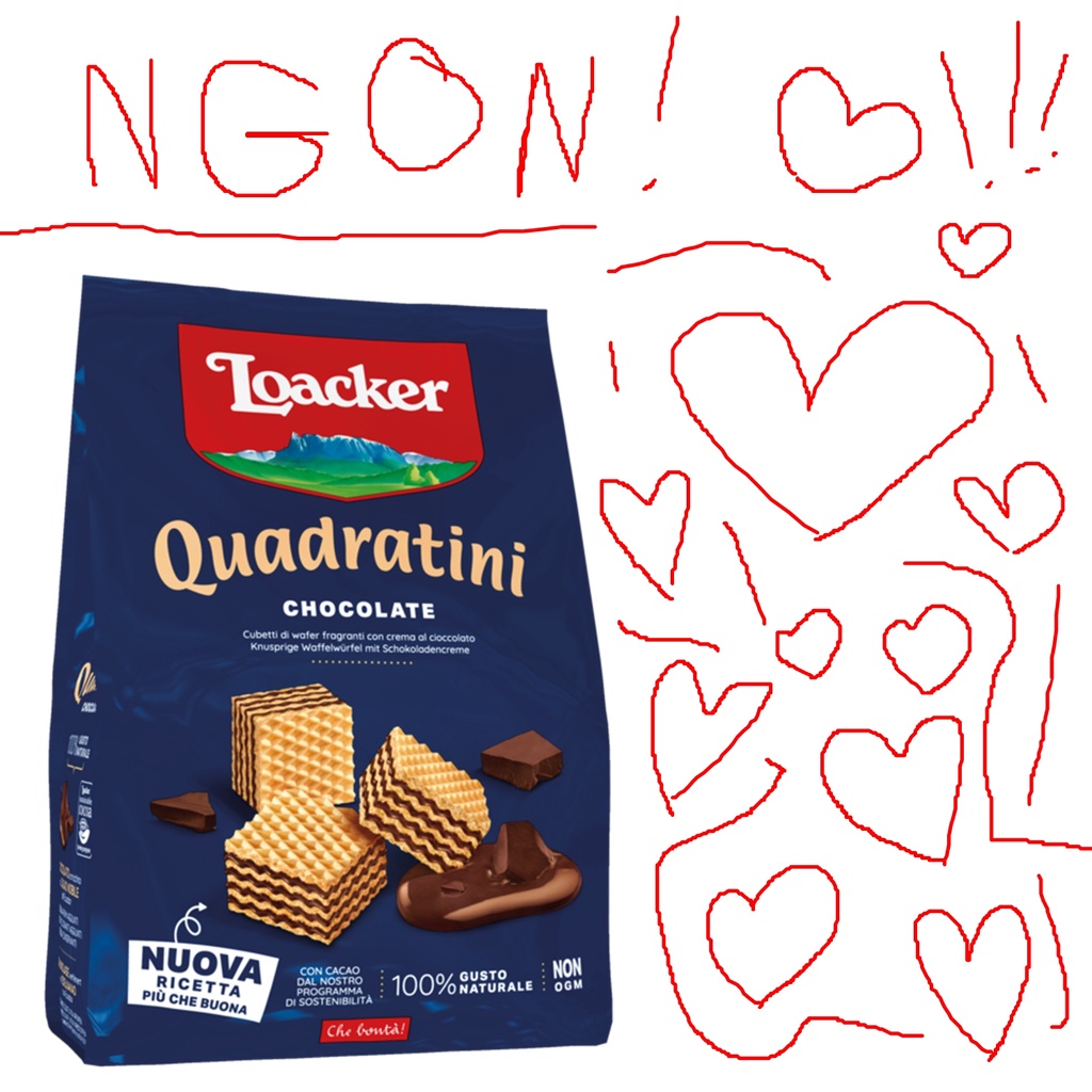 Bánh xốp nhập khẩu nước Ý Loacker Milk Chocolate - Socola sữa, 125g