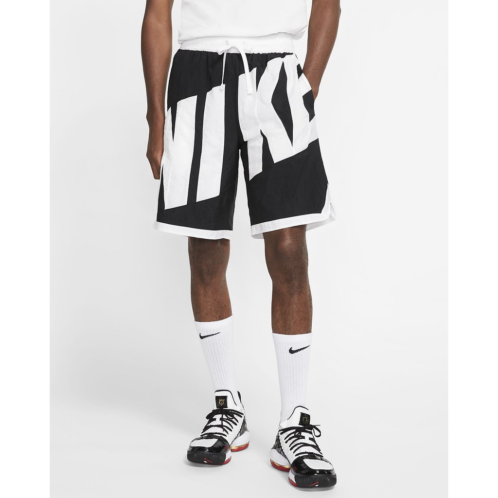 [CHÍNH_HÃNG] QUẦN SHORTS NIKE THROWBACK WOVEN BASKETBALL - ĐEN PHỐI TRẮNG