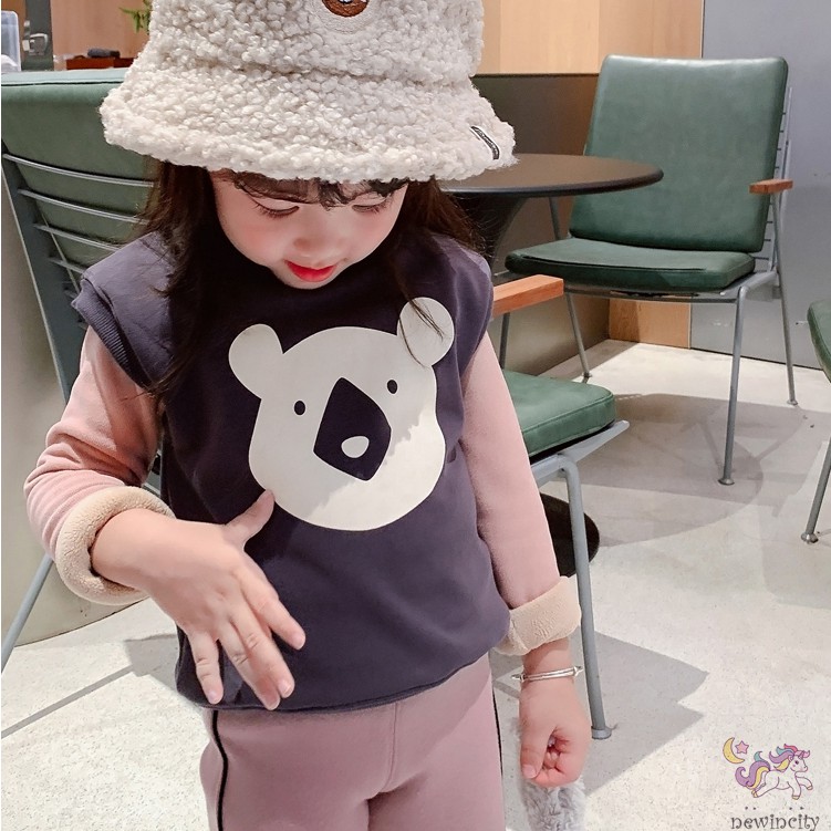 Áo Khoác Không Tay Giữ Ấm Thời Trang Thu Đông Hàn Quốc Dành Cho Bé