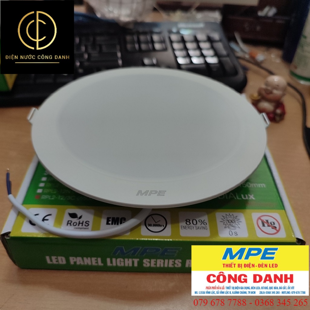Đèn led âm trần 9W hàng chính hãng MPE model RPL2 ĐỦ MÀU