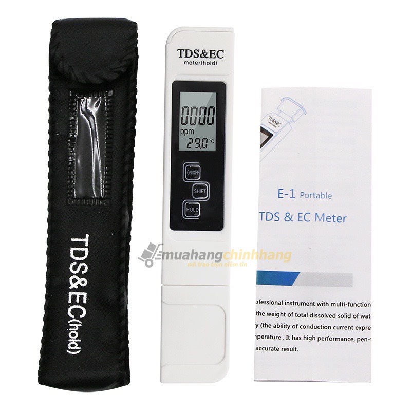 Bút thử nước sạch TDS và EC màu trắng, bút test nước sạch nhanh chóng, hiệu quả, chính xác 3 in 1