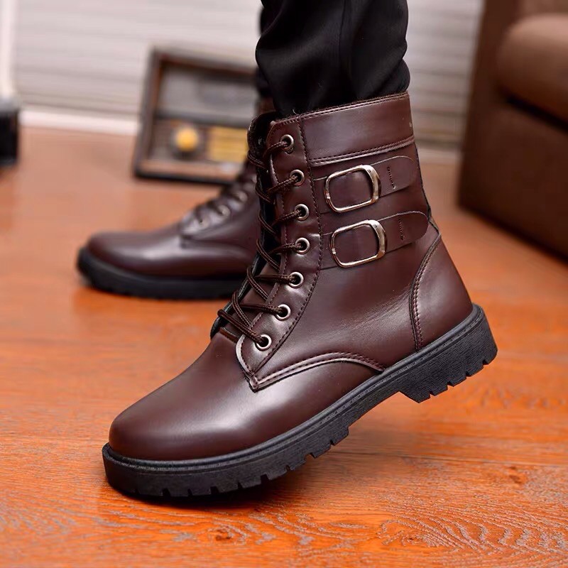 Giày boots nam cao cổ, boot Martin, bot nam phong cách Âu Mỹ