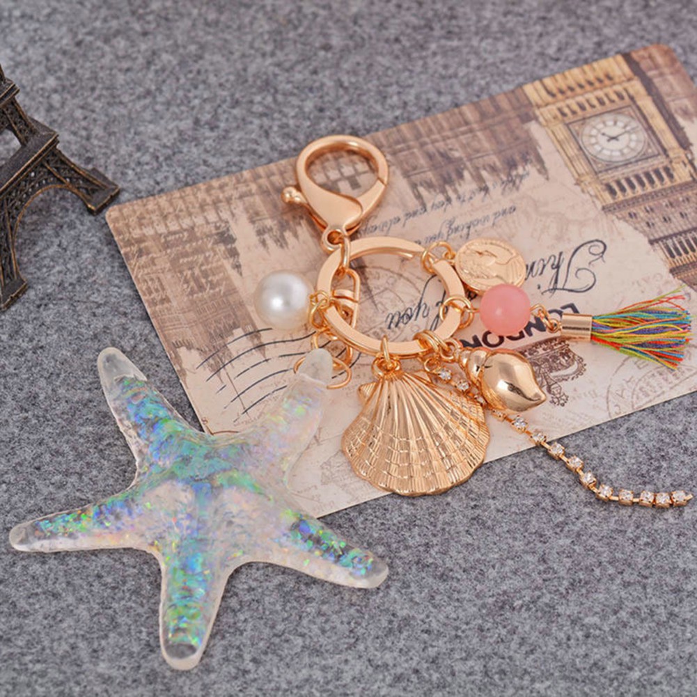 Bình Nước BK Kiểu Dáng Đơn Giản Hiện Đại✿Móc Khóa Hình Sao Biển Phối Tua Rua Dễ Thương