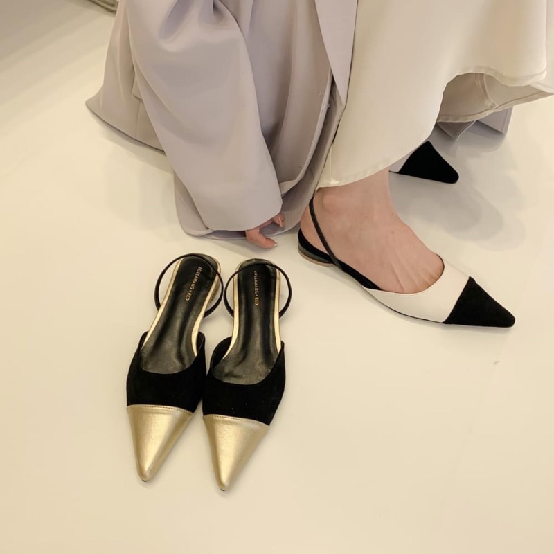 Giày mũi nhọn phối 2 màu